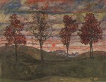 Egon Schiele  - Peintures - Quatre arbres