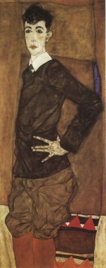 Egon Schiele  - Bilder Gemälde - Portrait of Erich Lederer