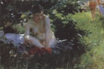 Anders Zorn  - Peintures - Collants rouges