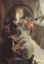 Anders Zorn  - Bilder Gemälde - Spitzenklöpplerinnen