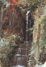 Anders Zorn  - Bilder Gemälde - Wasserfall in der Alhambra