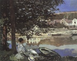 Claude Monet  - Bilder Gemälde - Am Ufer von Bennecourt