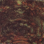 Claude Monet  - Bilder Gemälde - Der Rosenweg im Garten