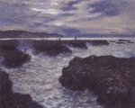 Claude Monet  - Bilder Gemälde - Die Felsen von Pourville bei Ebbe