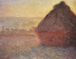 Claude Monet  - Bilder Gemälde - Getreideschober bei Sonnenuntergang