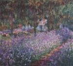 Claude Monet  - Bilder Gemälde - Irisbeet im Garten