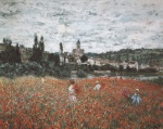 Claude Monet  - Bilder Gemälde - Mohnblumenfeld bei Vetheuil