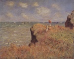 Claude Monet  - Bilder Gemälde - Spaziergang über die Steilküste von Pourville