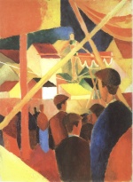 August Macke  - Bilder Gemälde - Seiltänzer