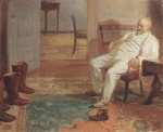 Anna Ancher - Bilder Gemälde - Die neuen Jagdstiefel (Michael Ancher)