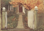 Anna Ancher  - Bilder Gemälde - Eingang in unseren Garten (Haus von Michael und Anna Ancher)