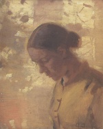 Anna Ancher  - Bilder Gemälde - Junges Mädchen aus Skagen (Tine)