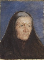 Anna Ancher  - Peintures - tête d'une vieille femme (Stine panier)