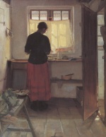 Anna Kristine Ancher  - paintings - Maedchen in der Kueche