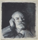 Anna Ancher  - Peintures - Portrait de Michael Ancher (grisaille)