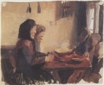 Anna Ancher  - Bilder Gemälde - Tischgebet