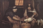 Anna Ancher  - Bilder Gemälde - Zwei Alte rupfen Möwen