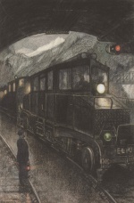 Hans Baluschek - Bilder Gemälde - Die elektronische Lokomotive