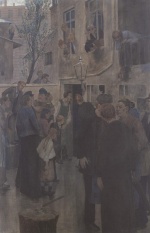 Hans Baluschek - paintings - Ein Verbrechen ist geschehen