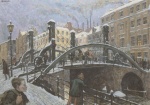 Hans Baluschek - paintings - Jungfernbruecke in Alt-Berlin