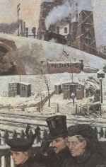 Hans Baluschek - Bilder Gemälde - Kriegswinter (Friedhofsgang)