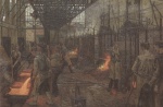 Hans Baluschek - Peintures - Travail du  cuivre