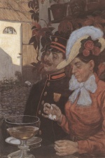 Hans Baluschek  - Bilder Gemälde - Weissbieridyll