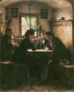 Franz von Defregger - Bilder Gemälde - Die Schachpartie