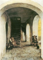 Franz von Defregger  - Peintures - Repos à l´ombre