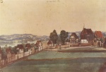 Albrecht Dürer  - Bilder Gemälde - Johannis-Vorstadt mit Kirche und Friedhof von Norden