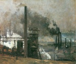 Eugène Bracht  - Peintures - Usine Henrich à Hattingen, le soir