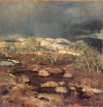 Eugen Bracht  - Bilder Gemälde - Regenschauer im norwegischen Hochmoor