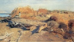Eugen Bracht  - Bilder Gemälde - Schilfdickicht bei Ain-Djiddy am toten Meer