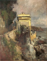 Eugen Bracht  - Peintures - Villa en bord de mer