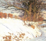 Eugen Bracht  - Bilder Gemälde - Wegrand im Schnee