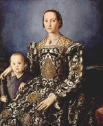 Angelo Bronzino - Bilder Gemälde - Portrait der Eleonora da Toledo und ihrem Sohn Giovanni