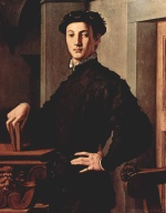 Angelo Bronzino - Bilder Gemälde - Portrait eines jungen Mannes mit Buch
