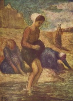 Honore Daumier - paintings - Badende junge Maedchen