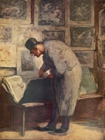 Honore Daumier - Bilder Gemälde - Der Kupferstichliebhaber