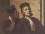 Honore Daumier - Bilder Gemälde - Die beiden Anwälte
