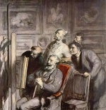 Honore Daumier - paintings - Die Kunstliebhaber