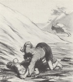 Honore Daumier - paintings - Die Raeuber und der Esel