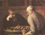 Honore Daumier  - Bilder Gemälde - Schachspieler