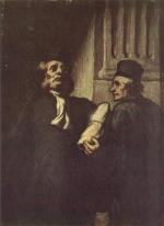 Honore Daumier  - Bilder Gemälde - Zwei Advokaten