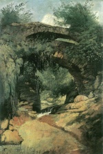 Anselm Feuerbach - Bilder Gemälde - Landschaft mit kleinem Wasserfall