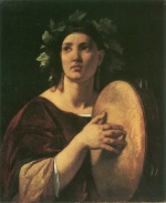 Anselm Feuerbach - Peintures - Jeune fille au tambourin