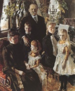 Akseli Gallen Kallela  - Bilder Gemälde - Portrait Antti Ahlström und Familie