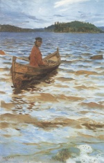 Akseli Gallen Kallela  - Bilder Gemälde - Rudern ans Ufer