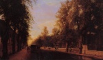 Eduard Gaertner - Bilder Gemälde - Berliner Straße in Charlottenburg