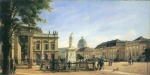 Eduard Gaertner - Bilder Gemälde - Blick auf das Kronprinzenpalais und das Königliche Schloss von der Neuen Wache aus